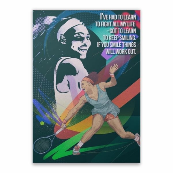 Serena Williams Cartoon And Quote Poster - A1
