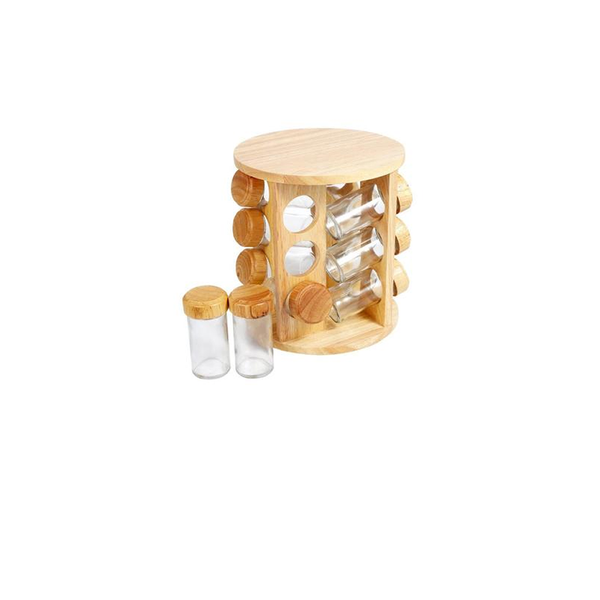 12 PCS Rubberwood Spice Rack K0046