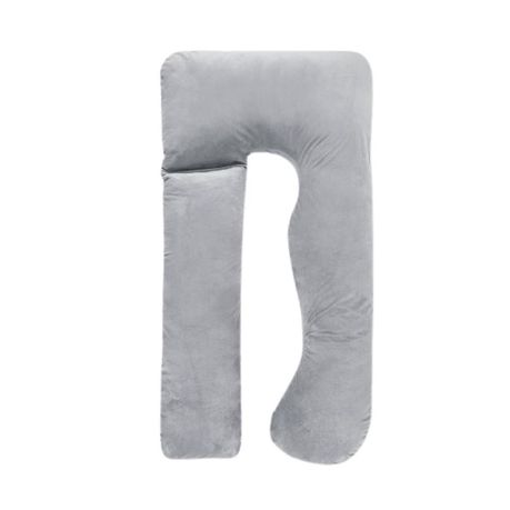 GreenLeaf Full Body Pregnancy Pillow Detachable U Shape - Grey Image