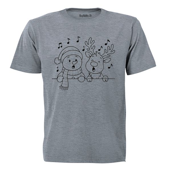 Singing Christmas Reindeer - Adults - T-Shirt