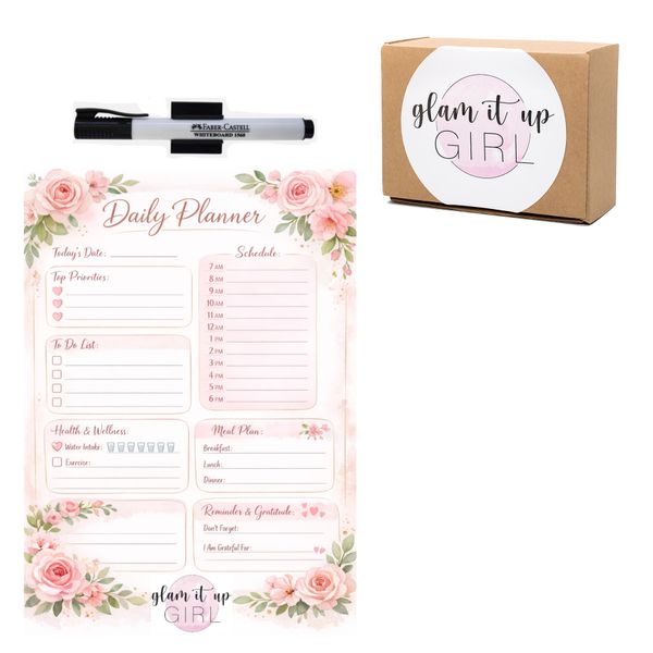 Glam It Up Girl Fridge Magnet Themed Planner - Daily Organizer