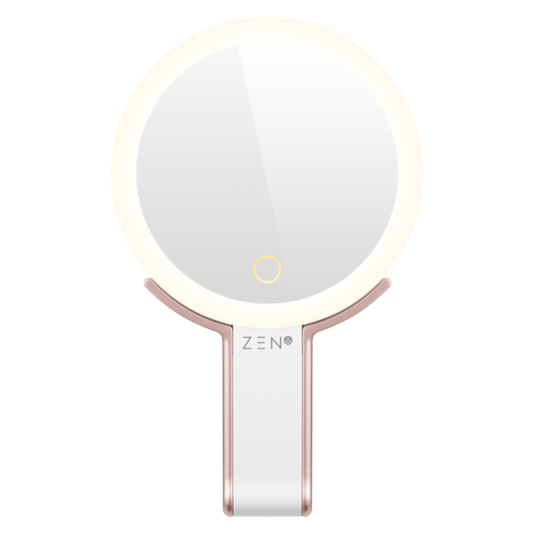 ZEN JestSet Series Portable Handheld LED Makeup Mirror - White