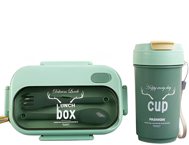 Green Plastic Square 1 Lunch Box