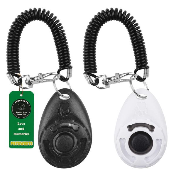 2 Pack Dog Clicker Pet Training Clicker with Wrist Strap for Dog Cat Horse