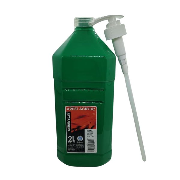 Art Ranger Artist Acrylic 2Lt with Pump - Green Mid