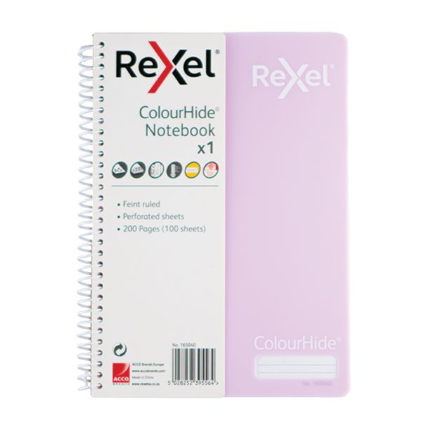Rexel Notebook A5 Feint and Ruled Perforated Pages - Pastel