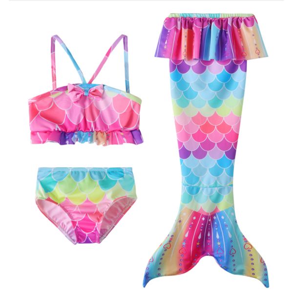 Mermaid Tail Bikini Sets for Girls Swimmable Costume Bikini Set Beachwear