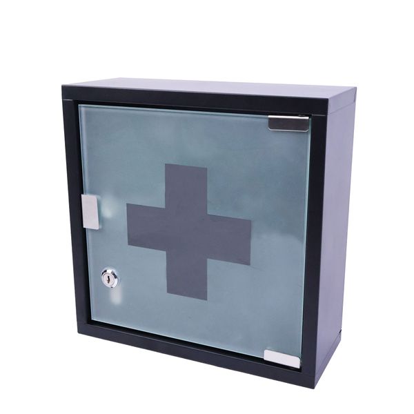 Medicine Cabinet with Lock and 2 Keys - Stainless Steel - Hangable - 30cm