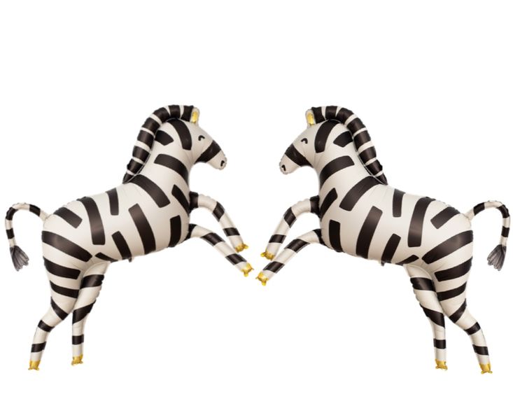 Stripey Fun Balloons - 2 Pack of 3D Zebra Foil Balloons