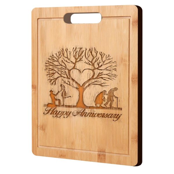 Laser Engraved Bamboo Cutting Board Anniversary Women Engraved Wooden Gift