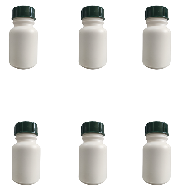 125ml Tablet (Pill) Container with Cap and Pressure Seal - 6 Pack