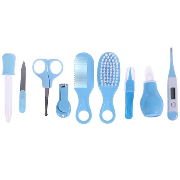 10 Piece Newborn Baby Care Set Nail Grooming Nursery Essentials Kit - Pink