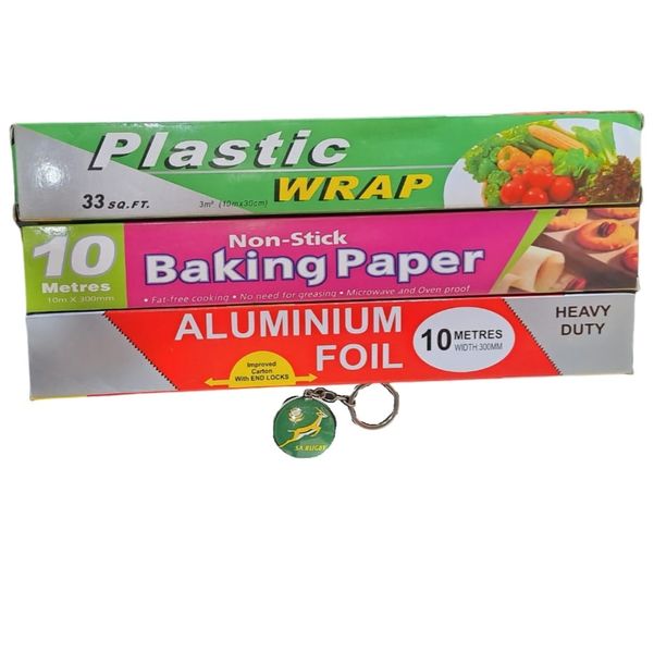Plastic Wrap, Baking Paper, Aluminium Foil with Keychain
