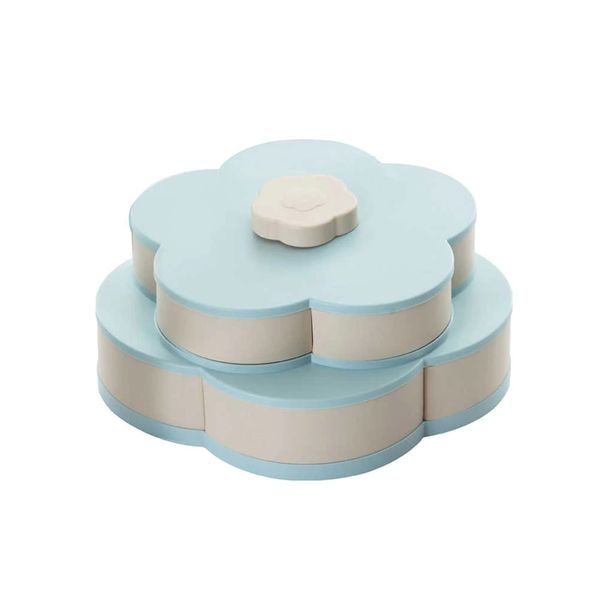 Pattern Rotating Double layered Candy Box - Blue