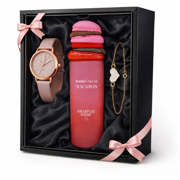 Macaron Muse - 100ml EDP + Watch + Bracelet - 3-Piece Gift Set