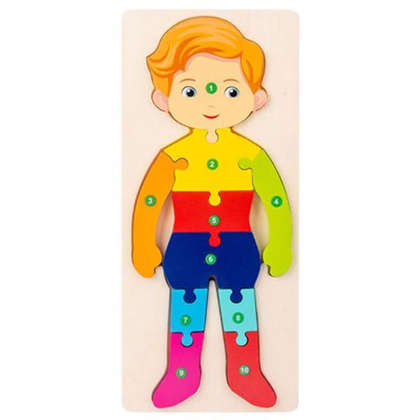 11 Piece Educational Wooden Shape 3D Toddler for Boys