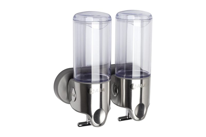 Stainless Steel Double Wall Mount Soap Dispenser - 500ml