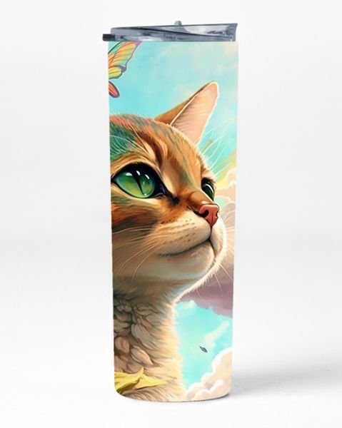 Abyssinian Cat 20oz Insulated Skinny Tumbler Sublimation With Straw 046