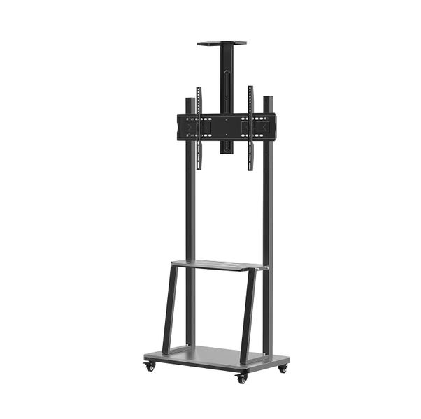 Mobile TV Floor Stand with Storage Shelves - Fits 32" to 80" TVs