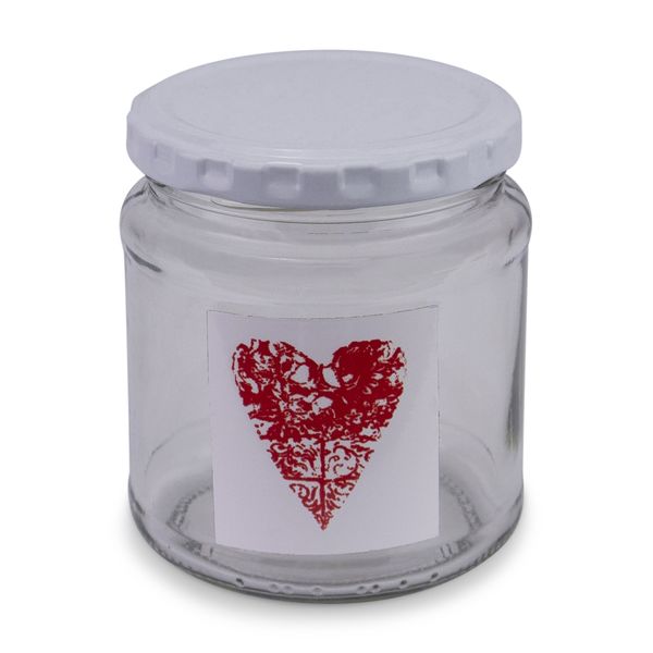 Jar - Red Cross Heart - Transparent - Glass - 291ml