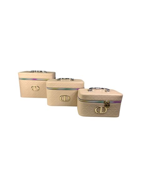 3-Piece Professional Makeup Cosmetic Vanity Case Storage Box Set