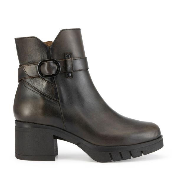 Paula Urban Ladies Leather Buckle Ankle Boot ADA 10 - Earth