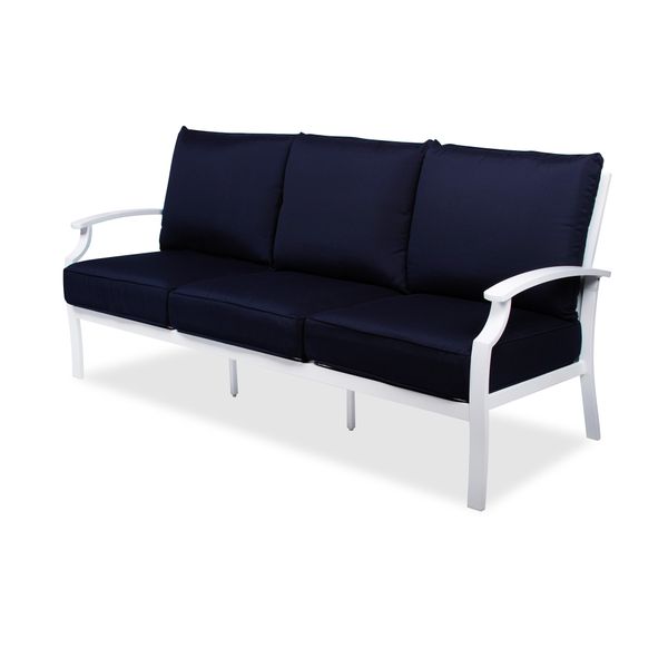 Hazlo 3 Seat Sofa with Alluminuim Frame - White &amp; Blue