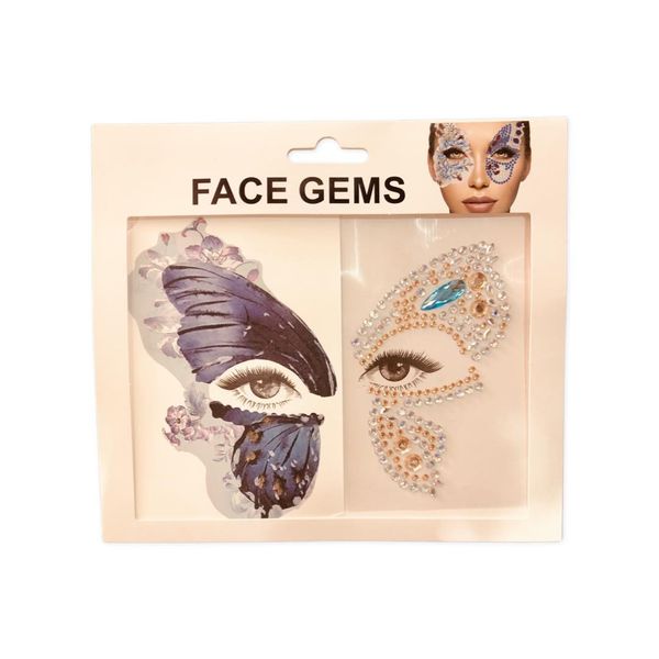 Butterfly Face &amp; Gem Eye Art