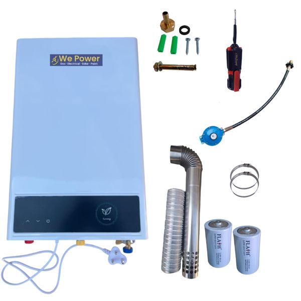 Gas Geyser - 16L - Industrial Regulator - Batteries and Screwdriver Set Included