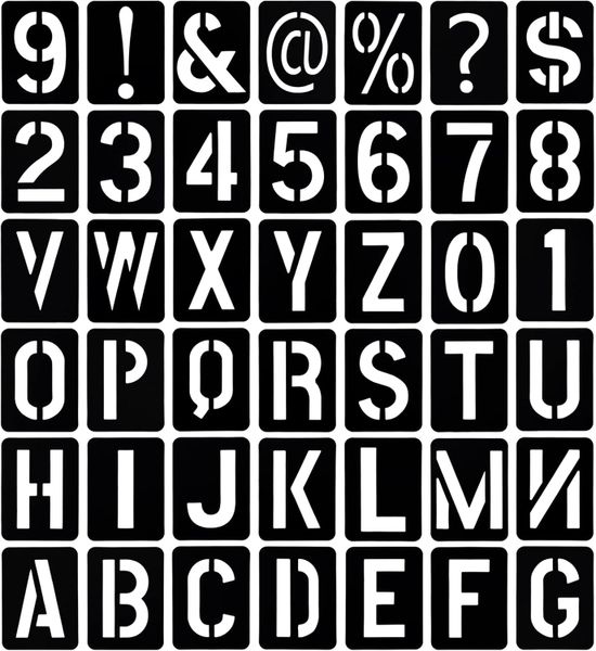 42Pcs Craft DIY Large Calligraphy Alphabet Symbol Stencils for DIY Art-10cm