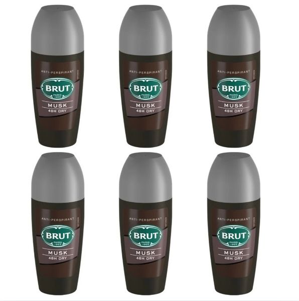 Brut Antiperspirant Roll-On Deodorant Musk 6X50ml