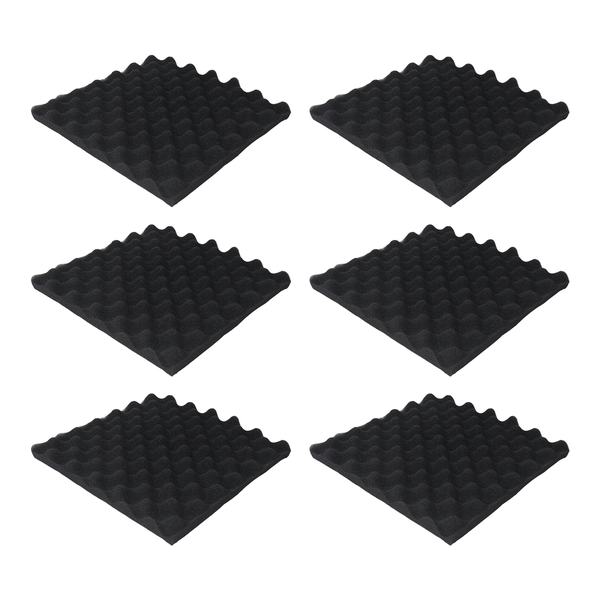 6 Pack Self Adhesive Acoustic Foam Panels Fireproof Soundproofing Treatment