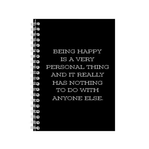 Happy A5 Notebook Spiral Lined Motivational Saying Graphic Notepad Gift 154
