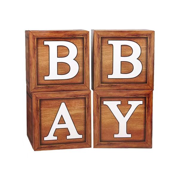 Brown Baby Letter Decorations Boxes - Baby Showers &amp; Birthday Parties