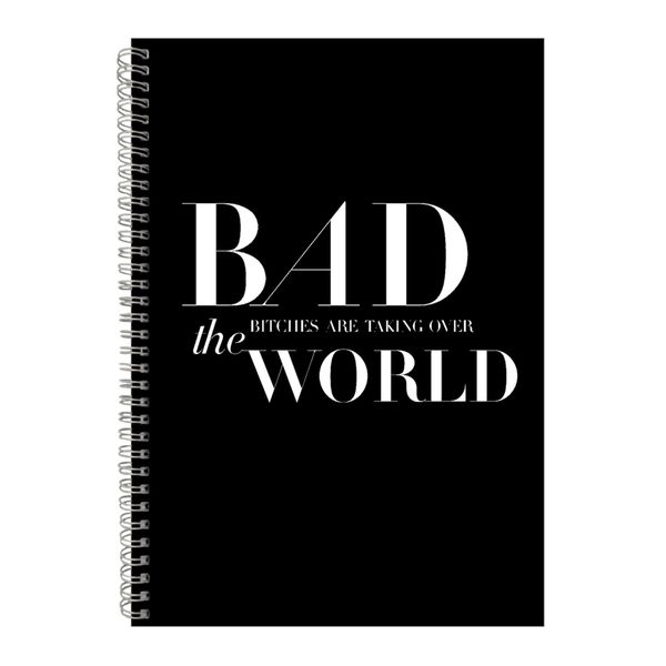 World A4 Notebook Spiral Lined Motivational Saying Graphic Notepad Gift 224