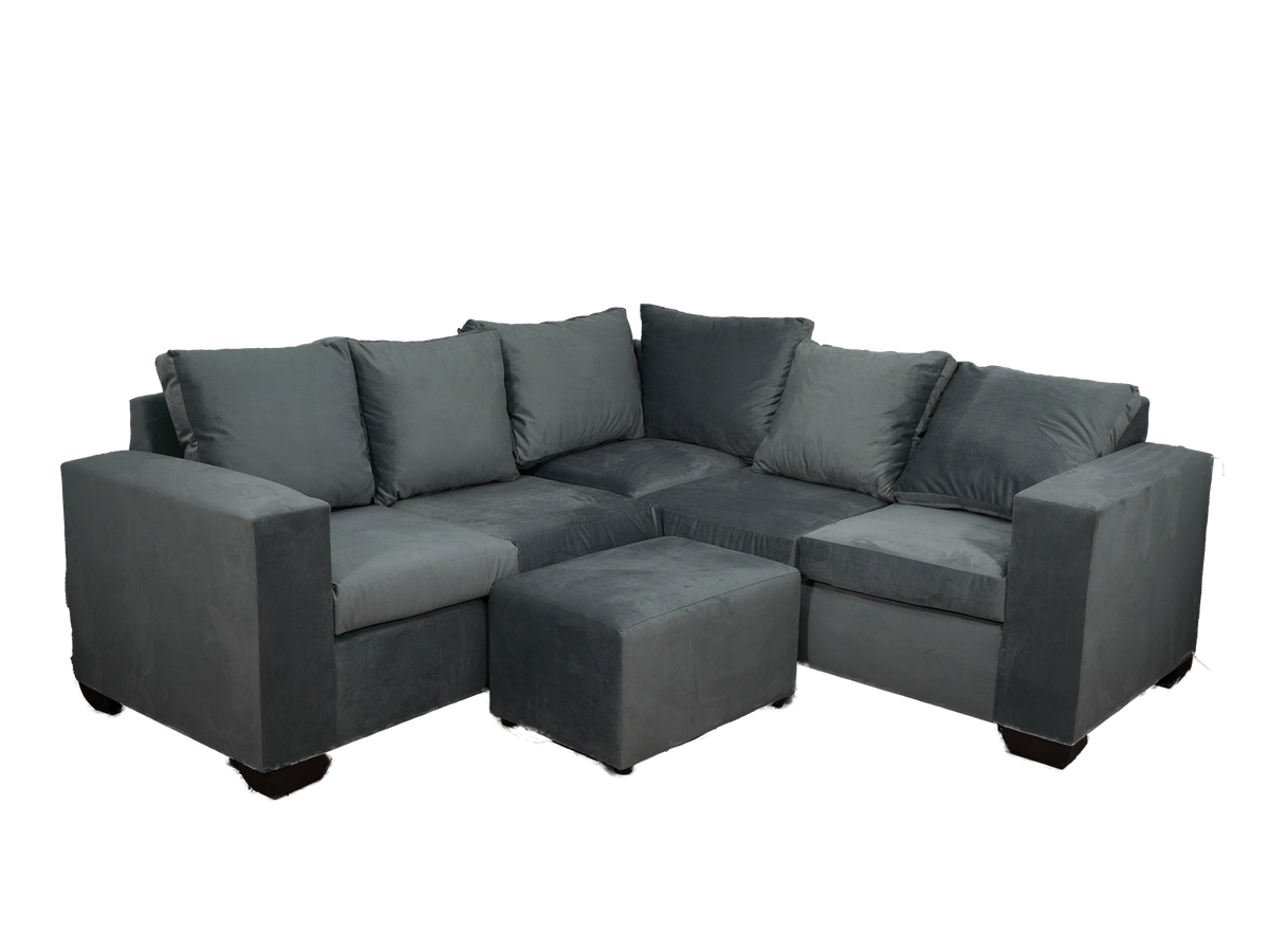 Jenny Corner Sofa Grey Velvet Shop Today. Get it Tomorrow