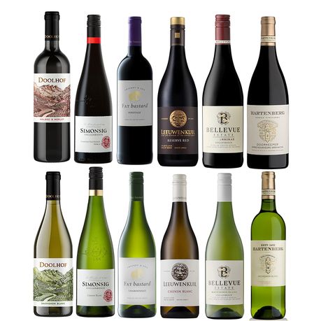 6 Different Red Wines & 6 Different White Wines - 12 x 750 ml Image