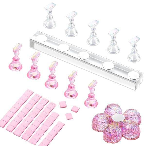 Acrylic Nail Display Practice Set with Magnetic Holder for Beginner