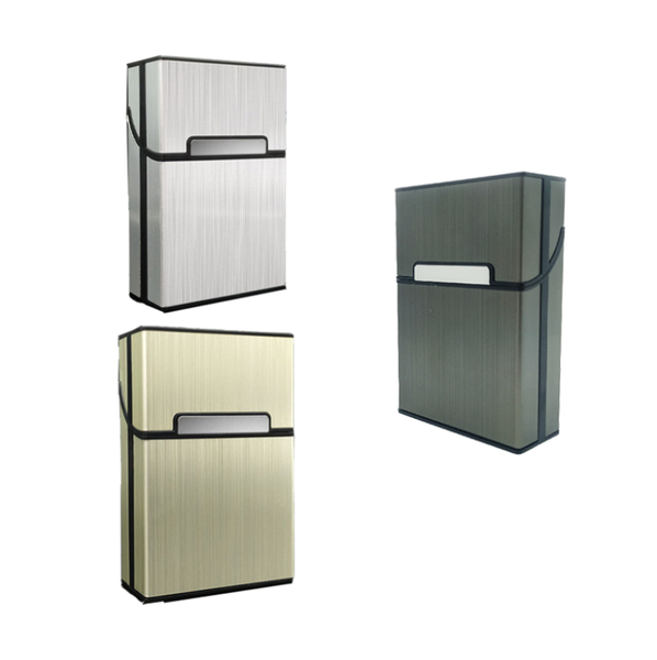 3 Piece Metal Magnetic Sealed Cigarette Box - Can Hold 20 Cigarettes