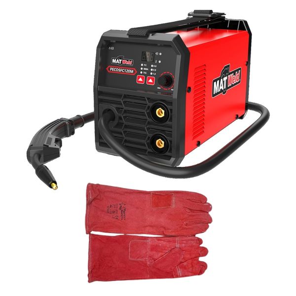 Matweld - Super Mig/Stick/Tig Inverter 120Amp with Safety Leather Gloves