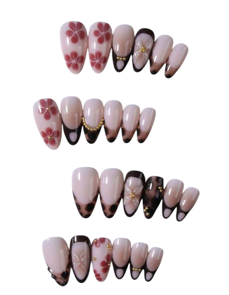 24pcs Long Almond Press-On Nails