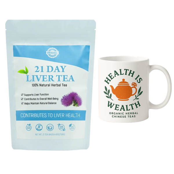 21 Day Liver Detox, Organic And Natural Herbal Tea With Tea Mug