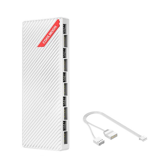 ARGB PWM Dual 10 Ports Temperature Control Splitter Case Fan 5V 3Pin HUB