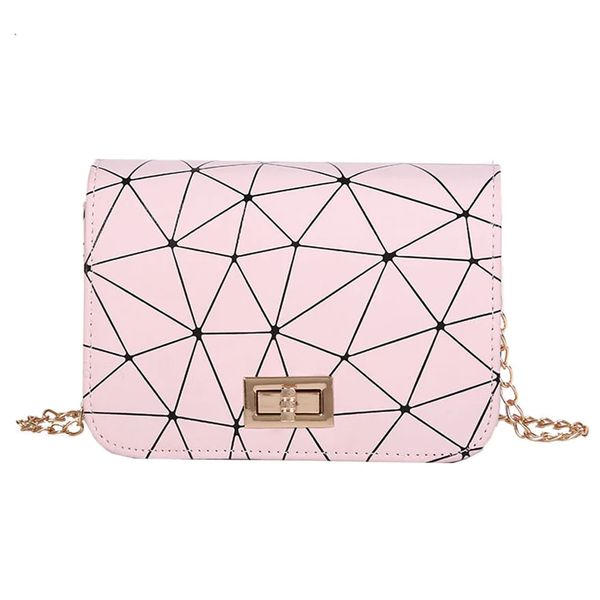 Stylish Shoulder Straddle Small Square Bag - Pink