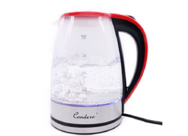 Condere - 2 Litre Cordless Glass Electric Kettle