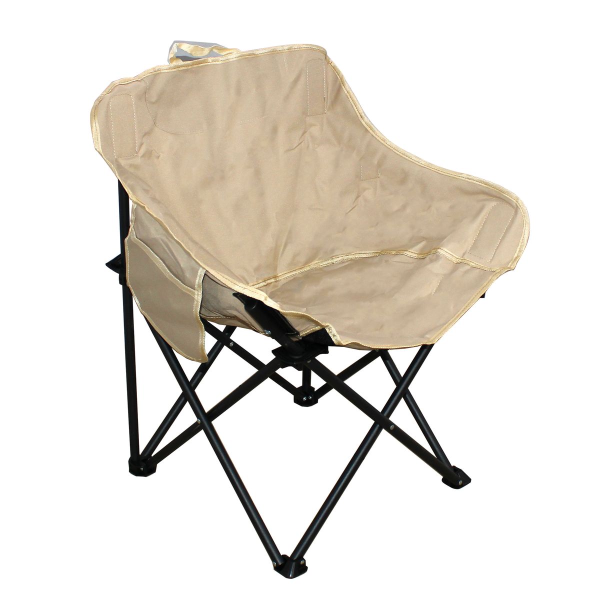 Half Moon Metal Frame Folding Camping Chair with Side Pocket 53x47x70cm ...