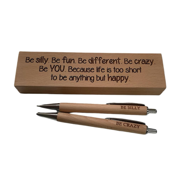 The Knörr Collection - Engraved Wooden Pen and Pencil Gift Set - Be Silly