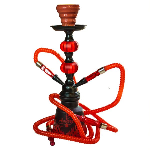 Amaren 2 Pipe Small Hookah - Red