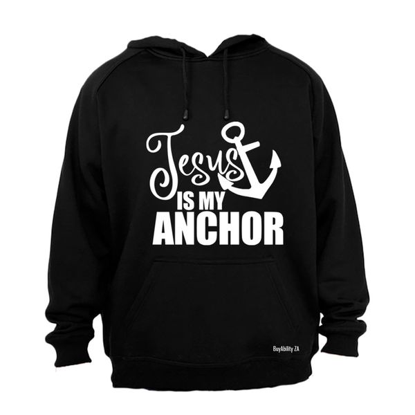 Jesus - My Anchor - Mens - Hoodie - Grey