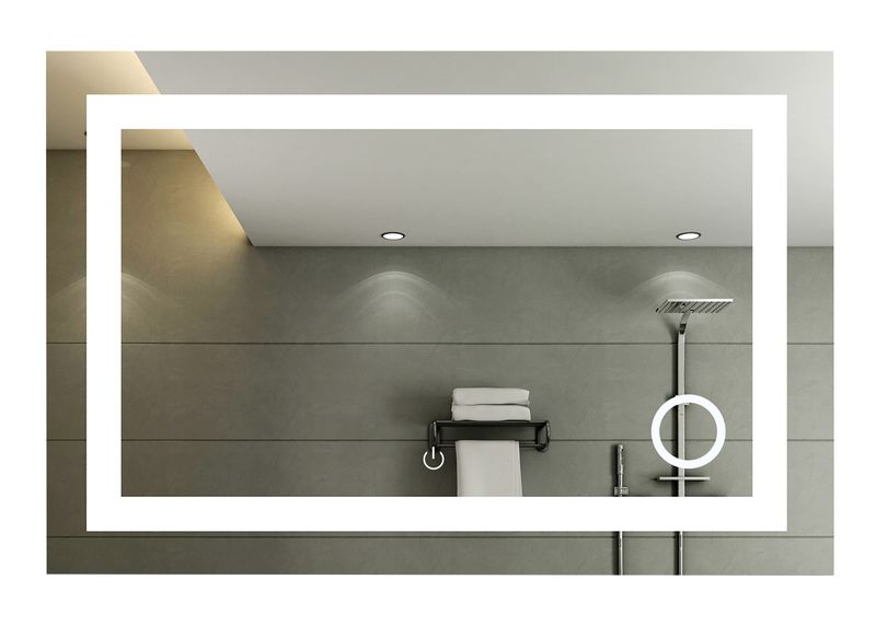 22 Watt Rectangular Mirror with On / Off Touch Switch and 3 x Magnifier